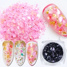 1 шт Русалка ногтей блестки хлопья нерегулярные блестки сломанной оболочки Блестки порошок мраморный камень дизайн ногтей украшения доступа BEBX