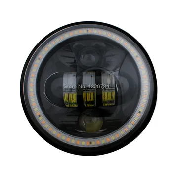 

5.7" 50W Led Motorcycle Headlight With Angel Eyes Motorcycle Headlight Harley Jeep Wrangler H4 H13 Headlight Led