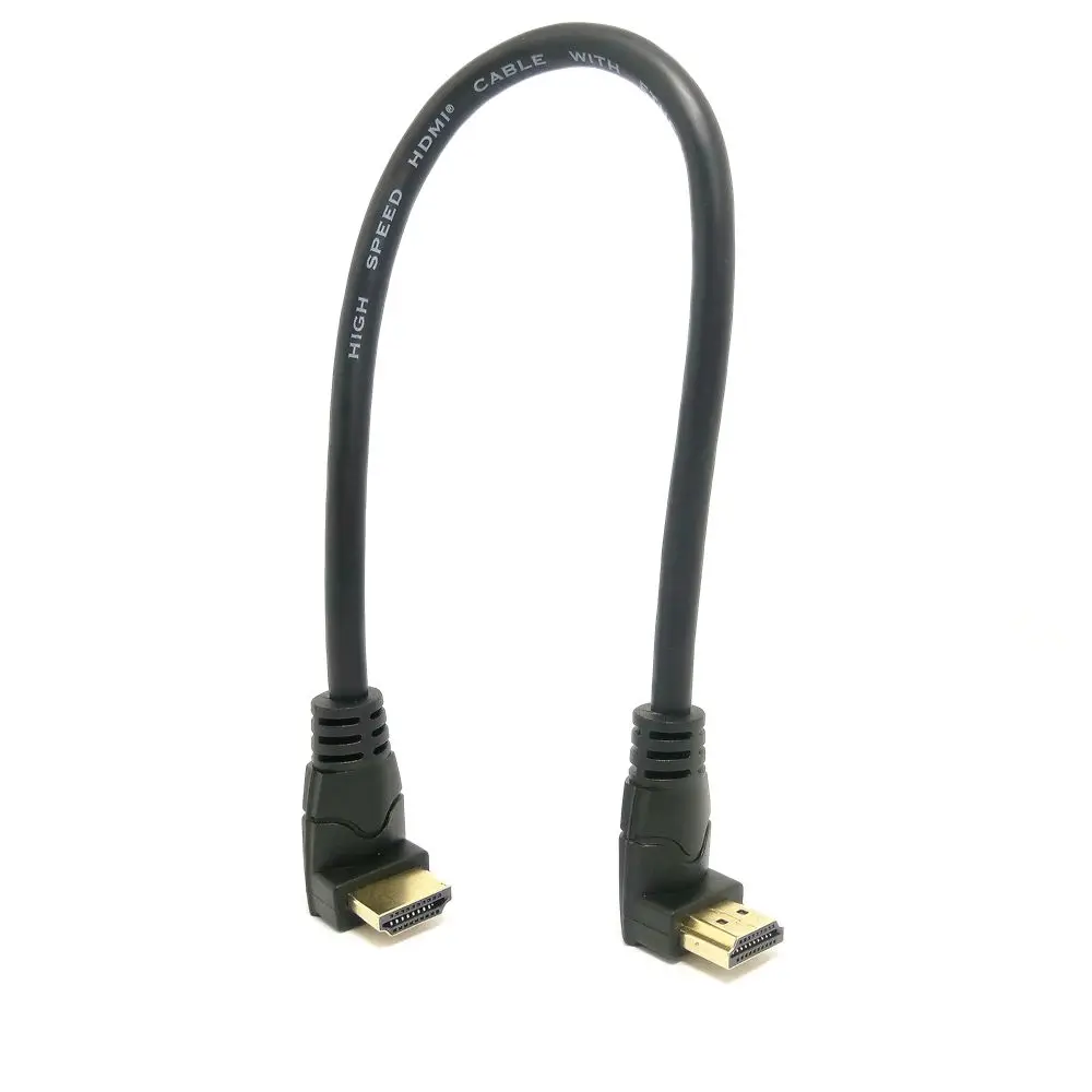 HDMI 2 0 4K 3D двойной 90 градусов вверх под углом штекер в вниз Угловой HDTV кабель 30 см/60