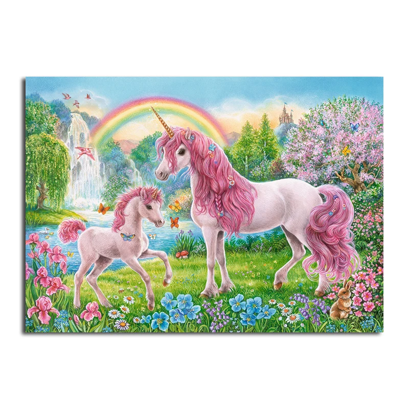 

5D DIY Diamond Painting Animal "Unicorn" Cross Stitch Diamond Embroidery Rainbow Scenery Mosaic Full Square & Round Rhinestones