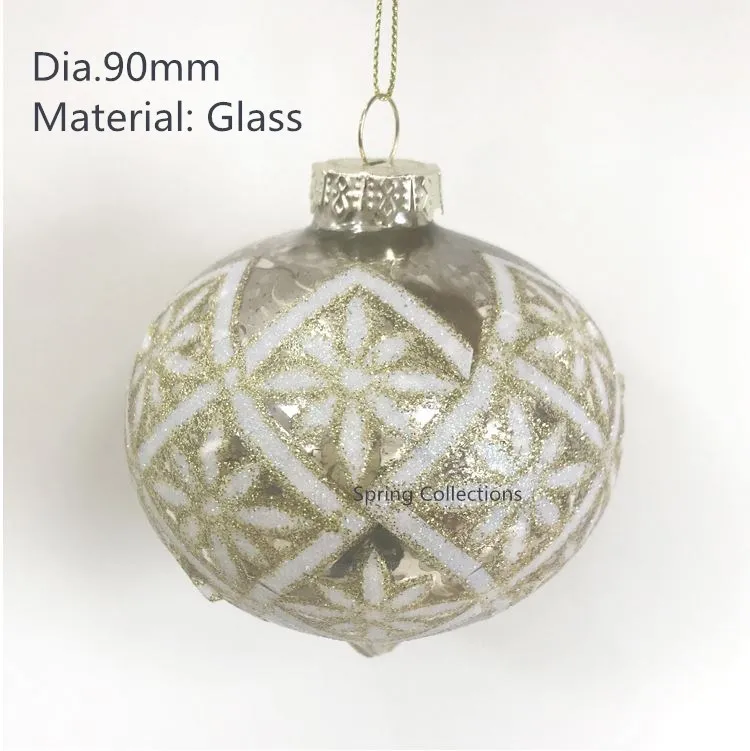 

4pcs/lot Dia.9cm Upscale Glass Silver Antique painted onion Christmas Tree Decorations Ball Hanging Christmas ball ornaments