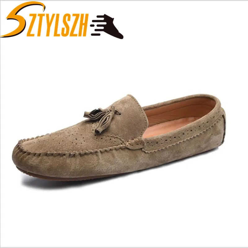 

201 Brand New Fashion Summer Spring Men Driving Shoes Loafers Leather Boat Shoes Breathable Male Casual Flats Loafers Size 38-44