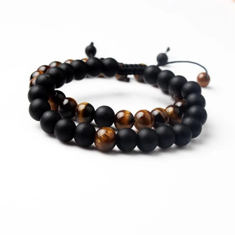 

Couples Distance Bracelet Set Natural Stone Tiger Eye Turquoises Lava Stone Yin Yang Beaded Woven Bracelets For Women
