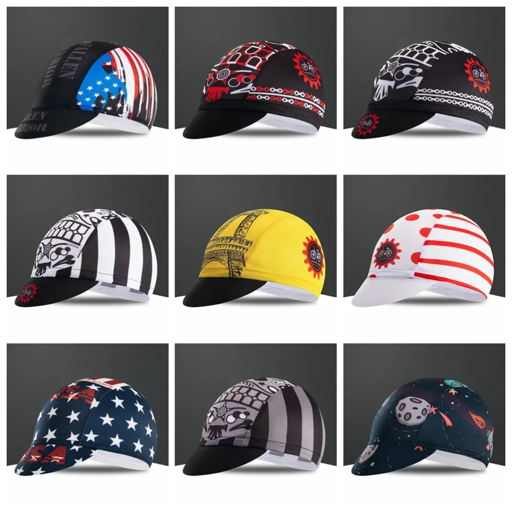 

2019 USA Outdoor Cycling Cap Women Men Bike Bicycle bandana hats Ciclismo Sun UV Hat MTB Team Pro Headband Headwear Skull gear