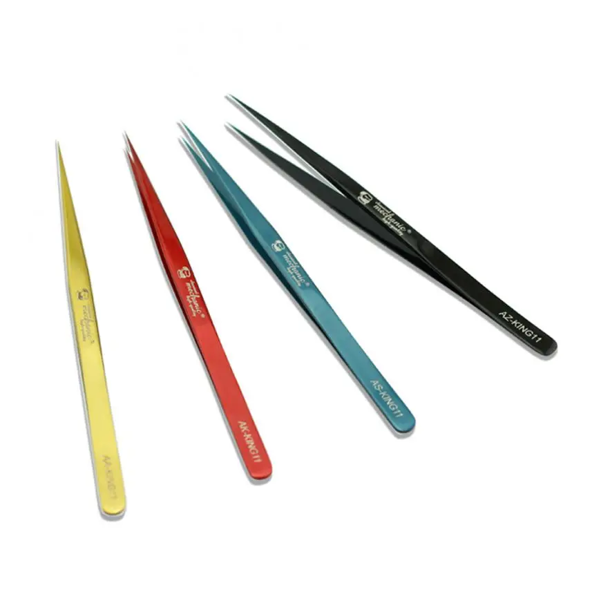 Precision Tweezers High Henacity SMD Tweezer For Phone Motherboard repair Straight Bend Curved Tweezers Professional Makeup Tool
