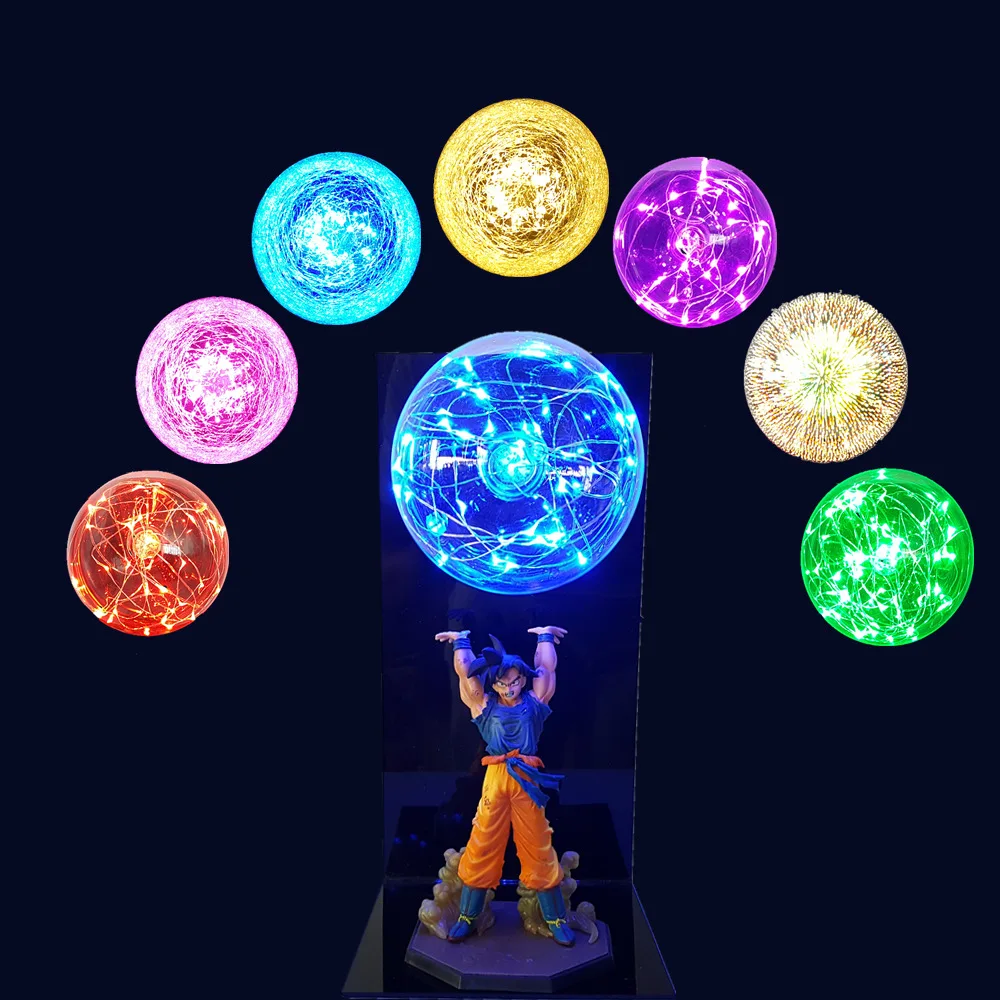 Dragon Ball Z Goku Spirit Bomb фигурки светодиодные лампы игрушки аниме Dragon Ball Супер Сон Гоку фигурка игрушка диорама 15 цветов выбрать