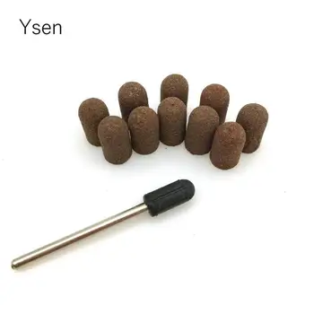 

10pcs 5*11mm Sanding Bands Block Caps Rubber Mandrel Grip Nail Drill Tools Electric Nail Bit Accessories Nail File