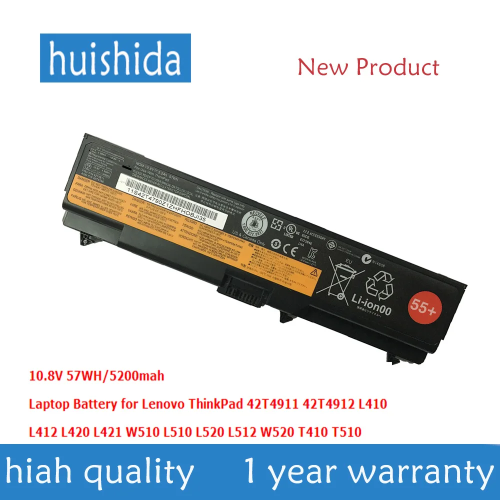 Оригинальный аккумулятор 10 8 В 57Wh 42T4911/W520 для ноутбука Lenovo ThinkPad L410 L412 42T4912 L421 L512 W510