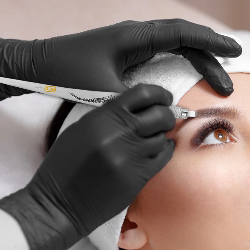 Microblading татуировки руководство ручка акриловый прозрачный PCD ручка 5 шт. Комплект Перманентный макияж бровей губ Вышивка Иглы Татуировка