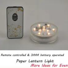 4 шт./лот AAA Батарея действовали led Бумага Фонари света с дистанционным управлением для свадьбы Рождественское украшение