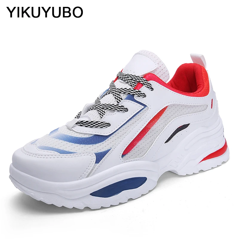 YIKUYUBO 2019 новая весенняя спортивная обувь мужские кроссовки белые дышащие
