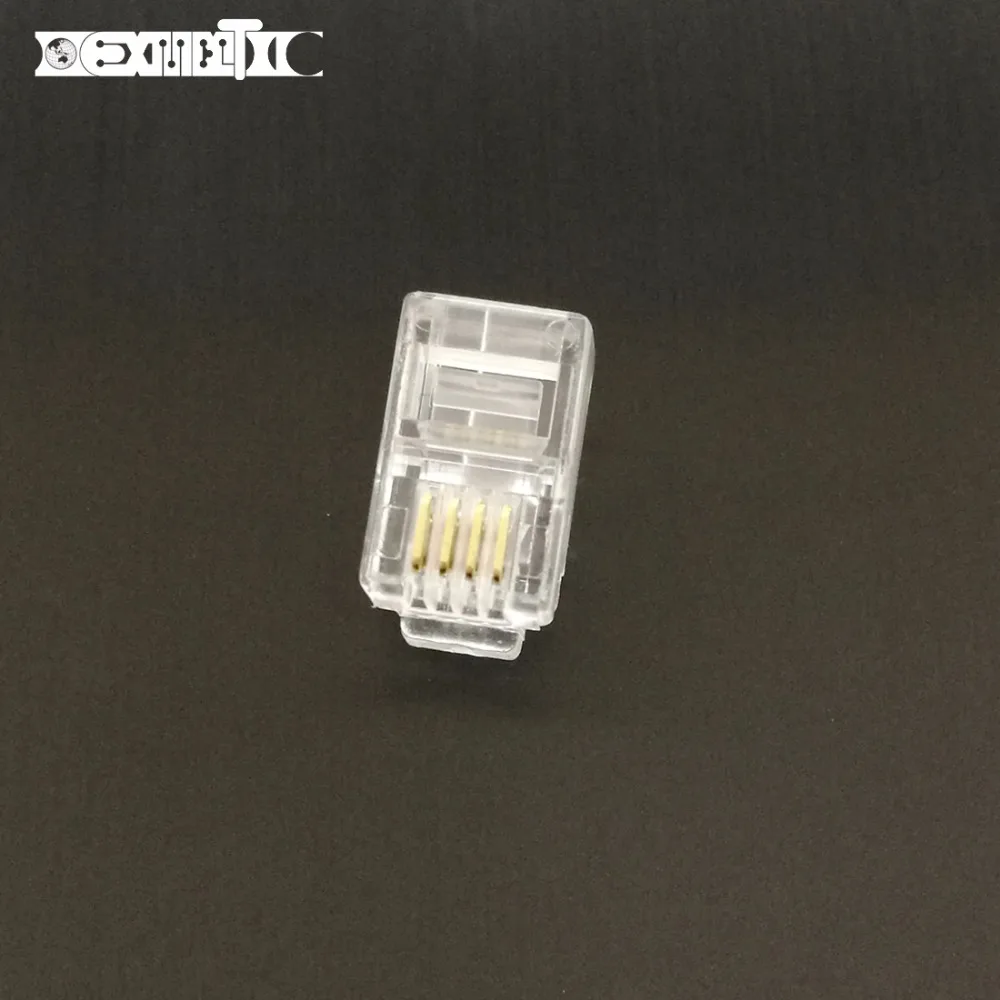 

100pcs RJ11 4P4C Telephone Connector RJ-11 4 Cores Connector
