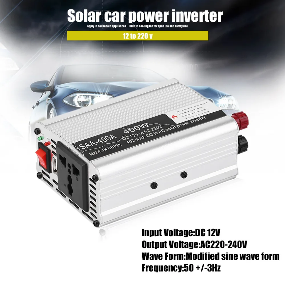 Автомобильный инвертор Напряжение автомобиля инверсор DC12V к AC220V инвертор адаптер 300/400/500/600 Прямая