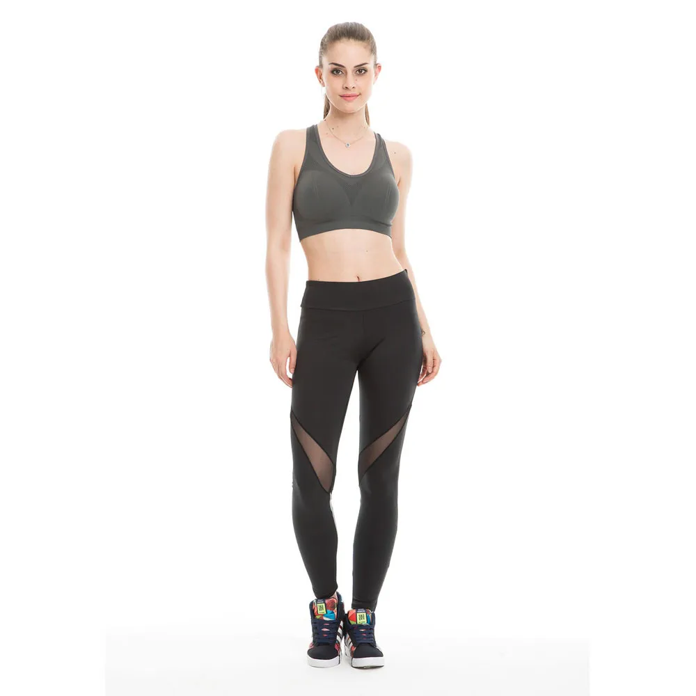 

Fitness Sexy High Waist Hips Leggings Gothic Insert Mesh Design Pants Women Large Size Capris Spring Summer Sportswear #H