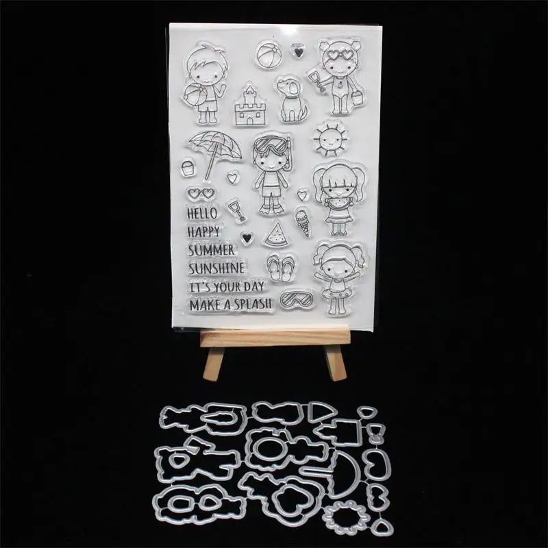 

VYUTXA Hello Summer Clear Stamps or Metal Cutting Die Scrapbook Paper Craft Clear stamp scrapbooking