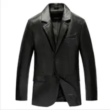 S-5XL Мужская одежда из овечьей кожи Натуральная кожа костюмы однобортная куртка, костюм; пальто с воротником Повседневное пиджаки и куртки