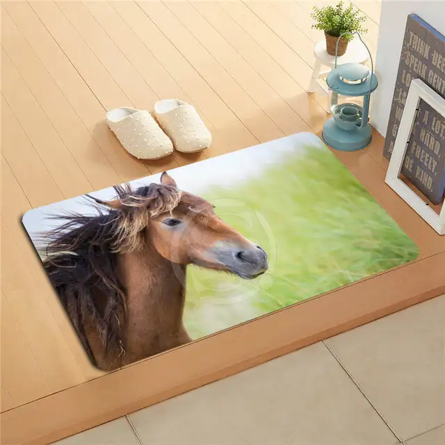 W530L2 personalizado hermoso caballo marrón acuarela pintura felpudo