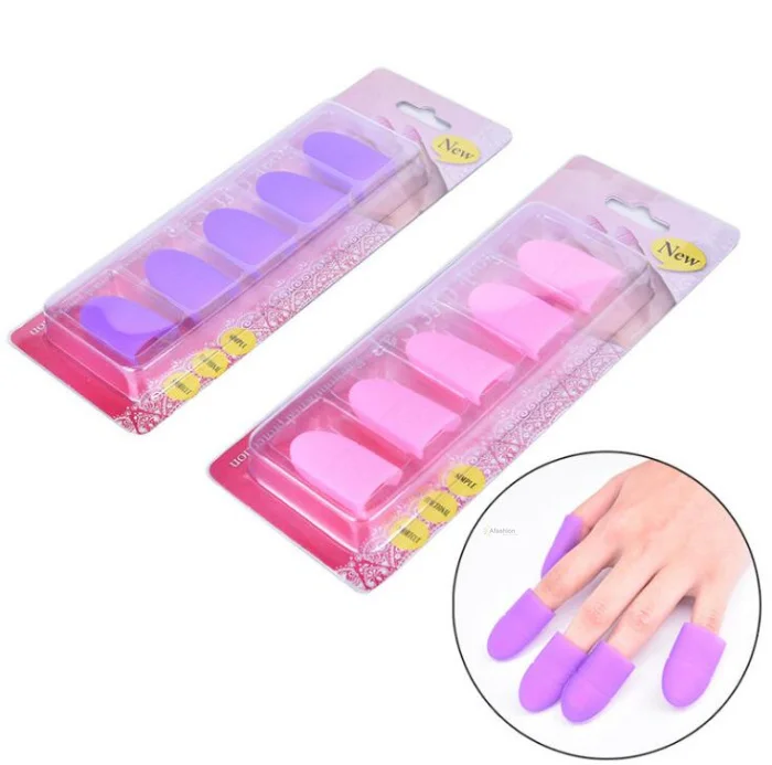 

5pcs nail art UV Gel Polish Remover silicone Soak Off Caps Removal Wraps Cover Tip Cleaner Remove Finger Manicure