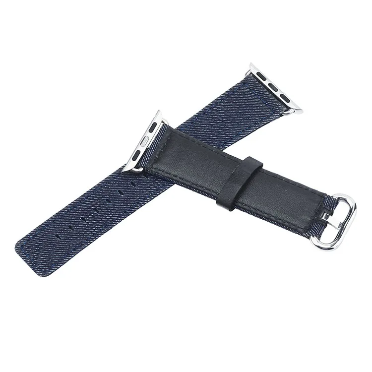 Синий джинсовый браслет, тканевый ремешок для Apple Watch, ремешок 44 мм, 42 мм, 40 мм, 38 мм, спортивные джинсовые ремешки для часов iWatch, серия 1, 2, 3, 4, 5