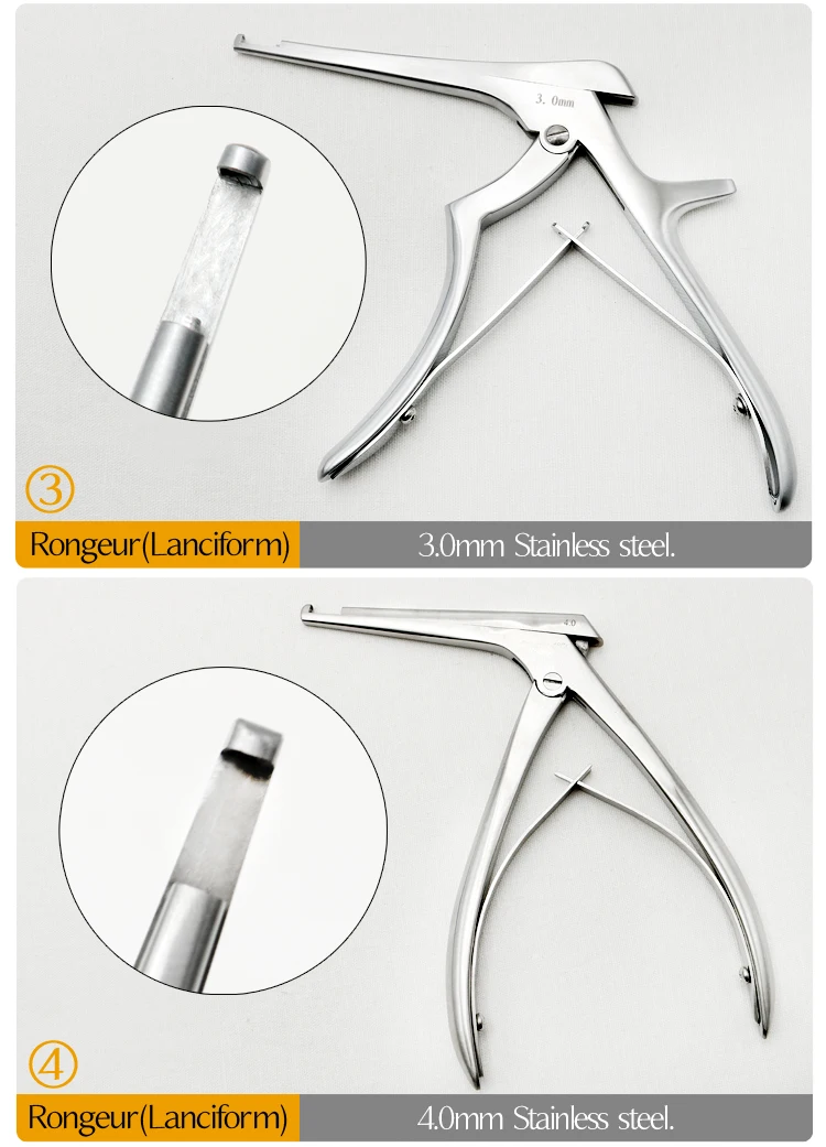 Rongeur инструменты и инструменты для косметической и пластической хирургии из нержавеющей стали 2,0 мм/3,0 мм/4,0 мм