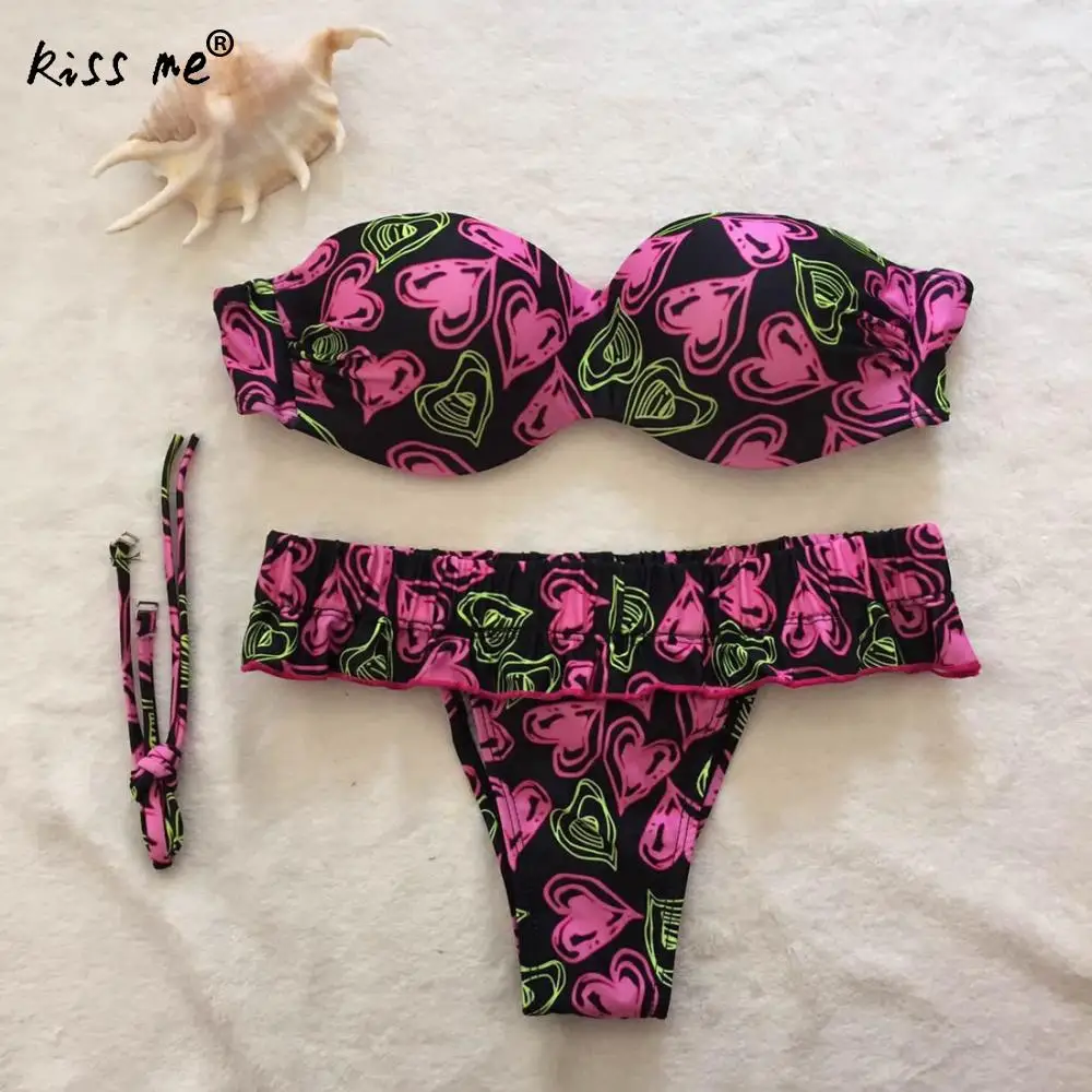 

Thong Bikini 2018 Women's Swimming Suit Seamless Bathing Suit Women Swimwear Summer Top Push Up padded Brazilian Bikini Set