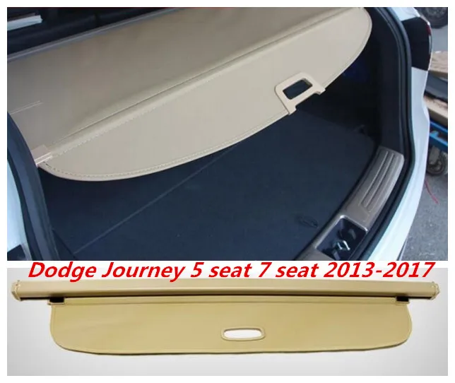 

JINGHANG Car Rear Trunk Security Shield Cargo Cover For Dodge Journey 5 seat 7 seat 2013.2014.2015.2016.2017 Black beige