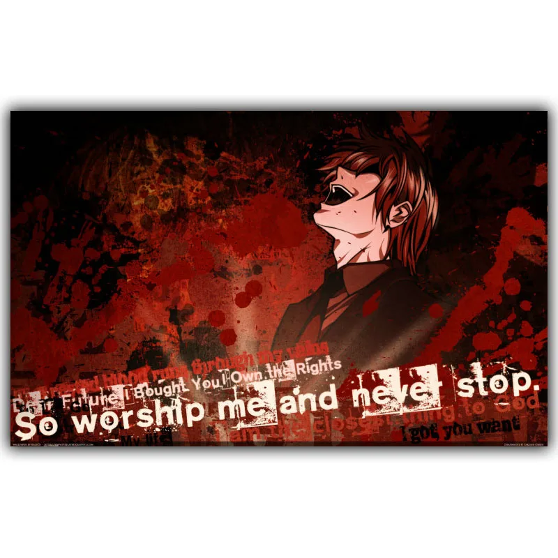 Death Note Аниме мультфильм плакат для дома декоративный L шелковые обои настенное