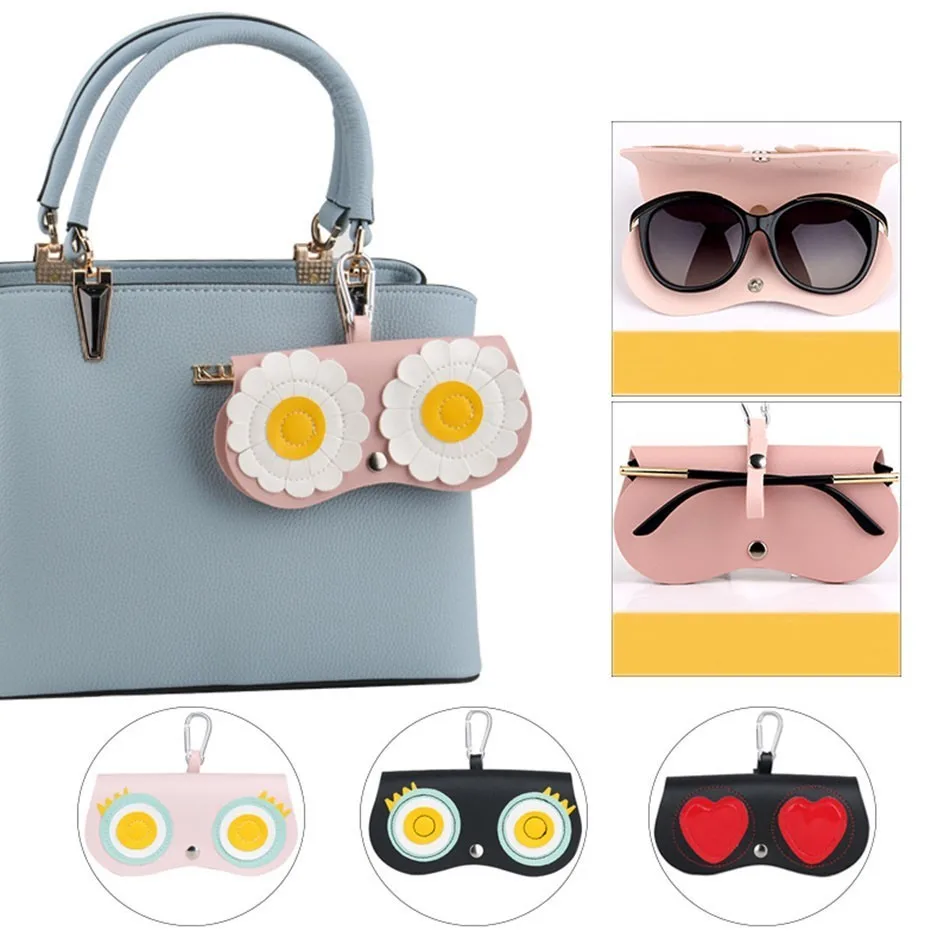 

AudWhale Creative Cute Portable Spectacle Case Box Portable Sunglasses Case Fashion PU Leather Case For Glasses
