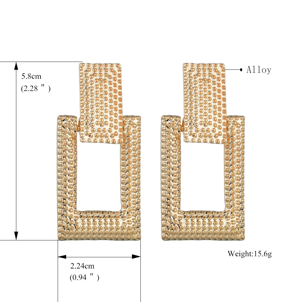 Большие Винтажные серьги для женщин золотого цвета геометрические массивные серьги металлические серьги Висячие модные ювелирные изделия тренд