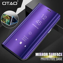 OTAO умный зеркальный флип-чехол для телефона для samsung Galaxy S10E S9 S8 S10 плюс S7 край пленка для экрана с четким изображением A3 A5 A7 J3 J5 J7 A6 A8 чехол s