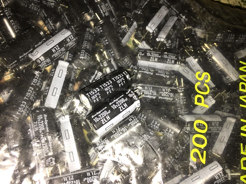 

2018 100pcs 2200uF 10V Rubycon ZLH Series 10x23mm Low Impedance High Ripple Current Long Life 10V2200uF capacitor