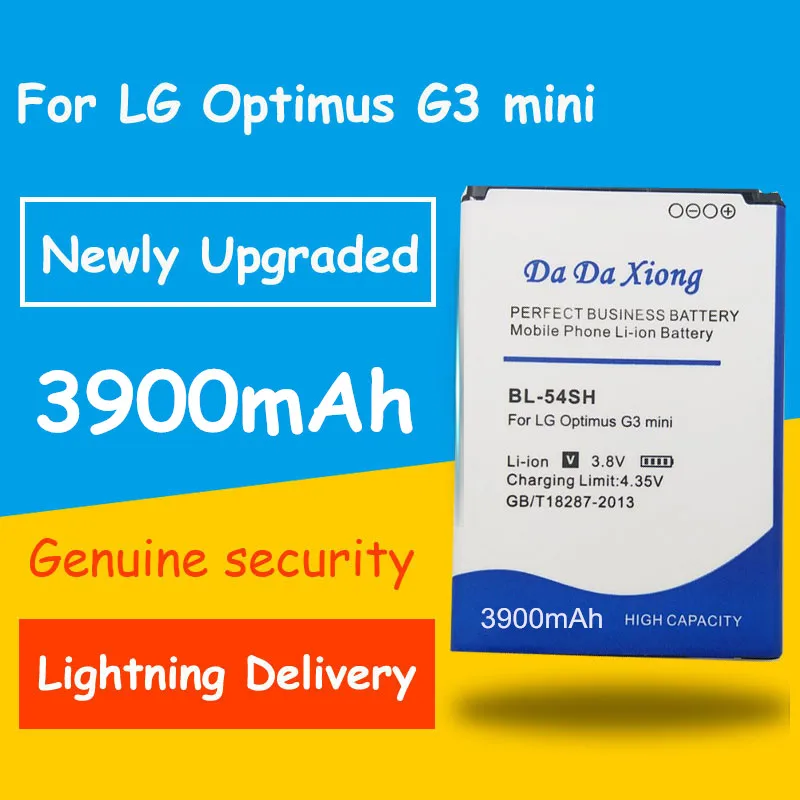 

Free shipping high capacity 3900mAh BL-54SH BL54SH Battery for LG Optimus G3 mini G3mini Replacement batteries