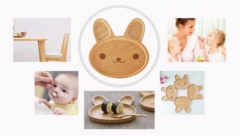 Rabbit wood plate