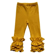 Новые детские леггинсы с оборками для девочек, горчичный, оливковый, бирюзовый, темно-персиковый, сливовый, пыленепроницаемый, розовый, тройные штаны, ледяные гетры для новорожденных