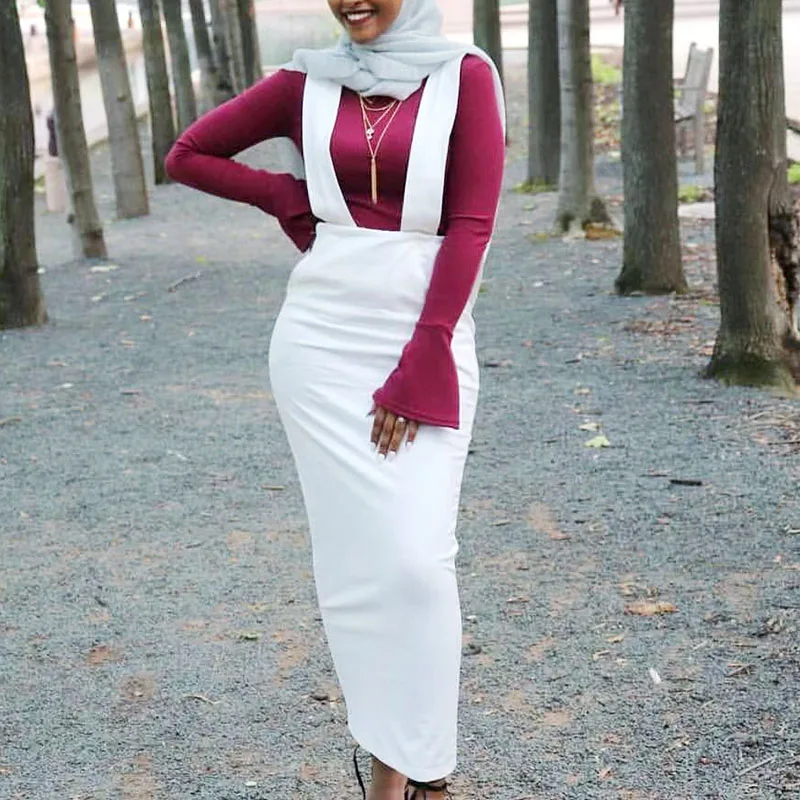 bodycon skirt long white