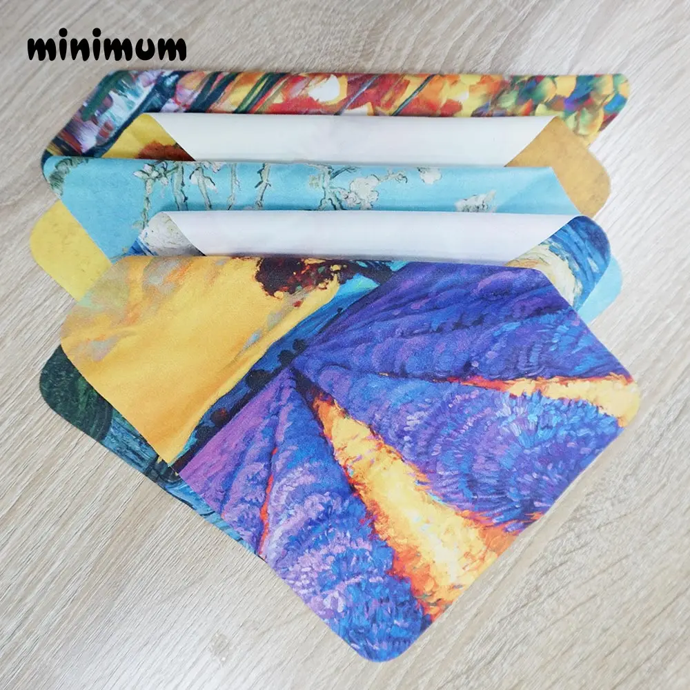 15pcs Retro oil painting Glasses Cloth Microfiber Clean Lens Dust Wiper Camera Screen Cleaner Soft Suede Deer skin flannelette (7)