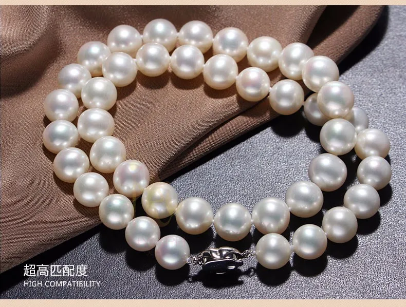 Жемчужное ювелирное изделие Nymph натуральный пресноводный жемчуг ожерелье чокер ожерелье белый 9-мм 10 мм круглый жемчуг свадебный подарок