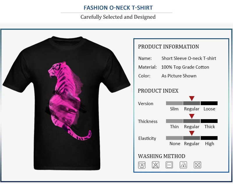 T-shirts Funny Short Sleeve Company Round Neck 100% Cotton Fabric Tops Tees Casual Summer Autumn abstract tiger Tee-Shirts for Students