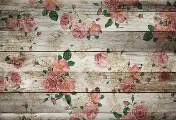 

Laeacco Wood Backgrounds For Photography Planks Board Flowers Watercolor Party Decor Pattern Photographic Backdrops Photo Studio