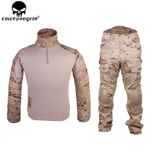 EMERSONGEAR Gen2 Combat Suit Tactical Shirt Pants with Elbow Knee Pads Camouflage Clothes Army Military Uniform mcad EM6970