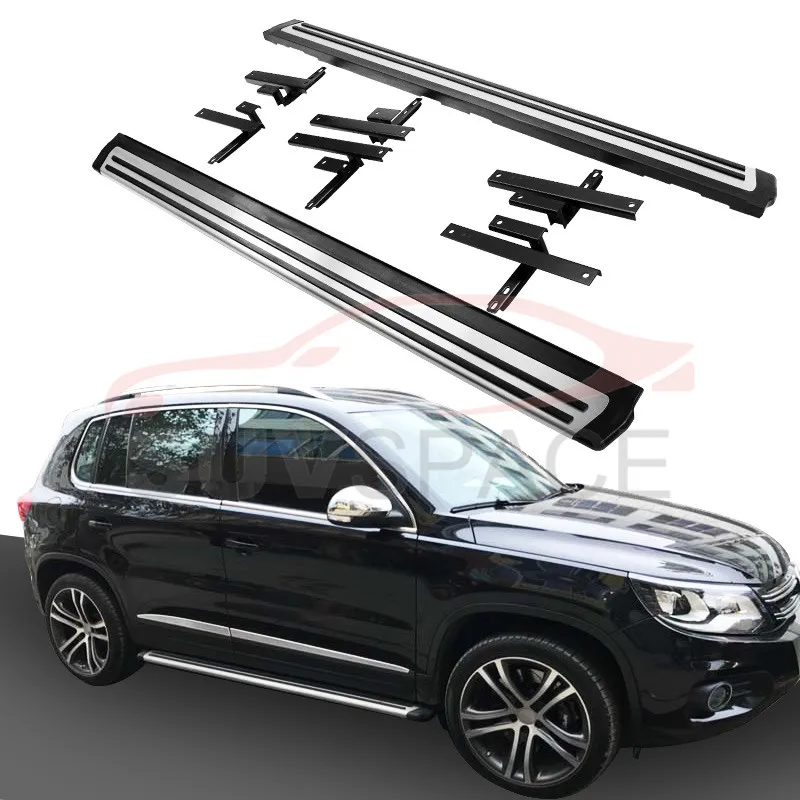 Aluminum Long Wheel Base Fit for Volkswagen VW Tiguan L 2017 2018 side step running board nerf