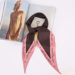 Ромбовидный шарф повязка на голову 2018 новый высококачественный модный винтажный ободок Печатный сезоны шарф Тюрбан шифон 3 цвета 115*32 см