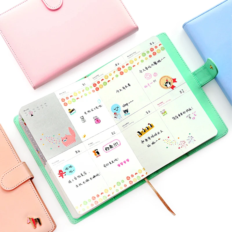 Creative PVC Notebook Monthly Planner Diary Sketchbook Office School Supplies 