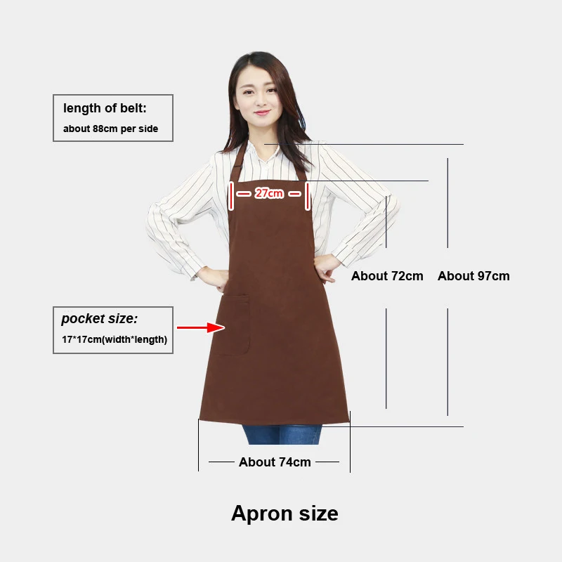 Cotton Kitchen Cooking Aprons Baking Painting Household Men and Women Service Staff Clothes Custom Coffee Tea Shop Logo Apron