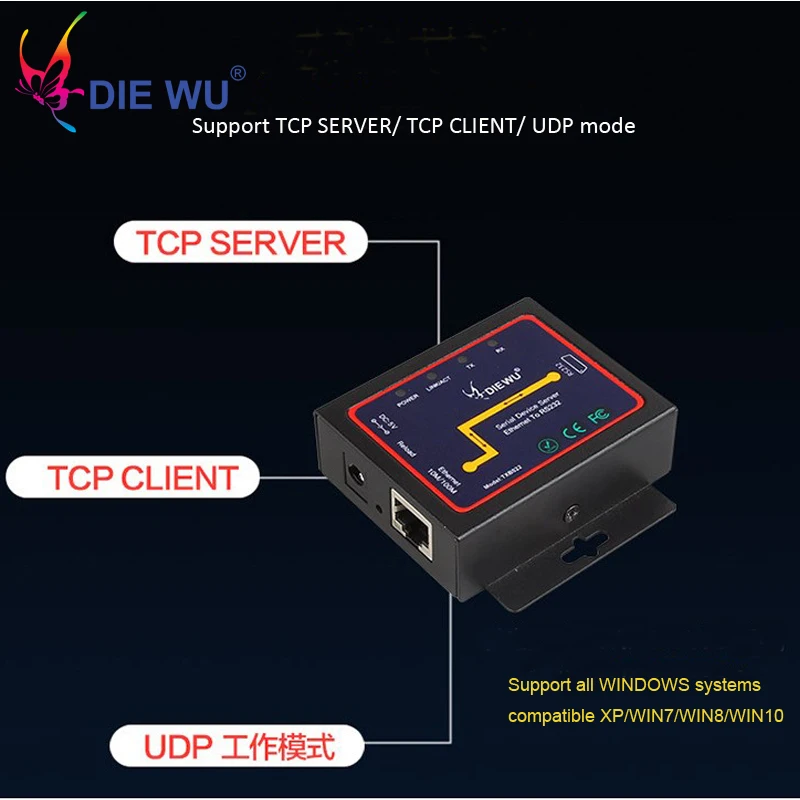 Conversor Serial Rs232 Industrial Tcp Udp Dispositivo Serial Rs232 para Ethernet Suporta Sistema Windows - Imagem 6