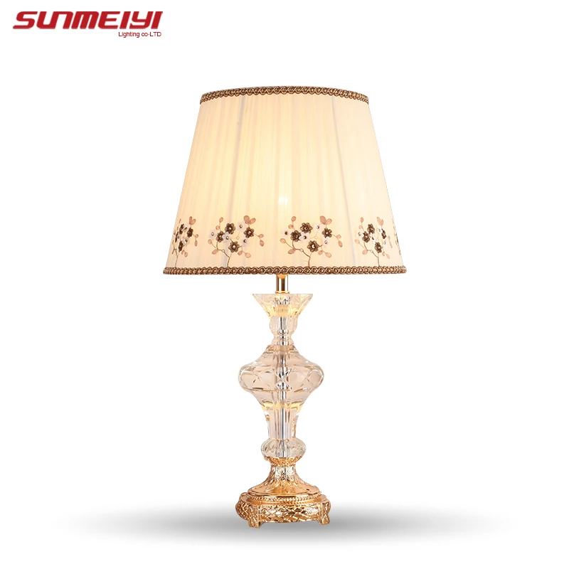 

Foyer Reading sitting living room princess crystal glass table desk light European palace table lamp modern vintage table light