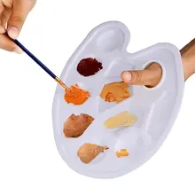 1х традиционный Овальный смешанный художественный альтернатива лоток для краски цветовая палитра с белым отверстием для большого пальца 10 скважин