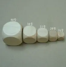 Free shipping 2pcs 6-sided 30mm wooden blank dice can be DIY carved by yoursef for boardgame and other game accessories