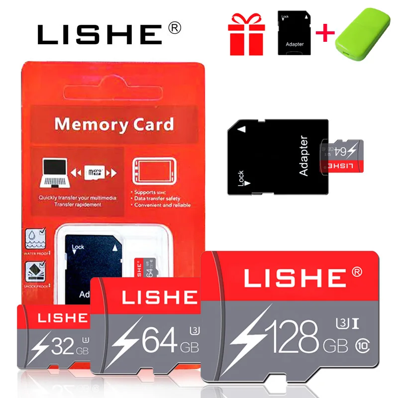 Бесплатный SD адаптер/кард-ридер micro sd карта памяти 128GB Cartao De Memoia 64GB kart 32GB carte sd 16GB 8GB micro sd карта для телефона