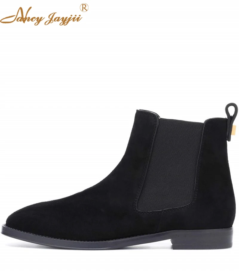 Bottes Classique 20mm Robe Automne En Cuir Marque Pointu Grande Talon Bout 4 Chèvre Atom De Cheville Noir Taille Femme 2018 Chaussures Black Suede 7x6wOE